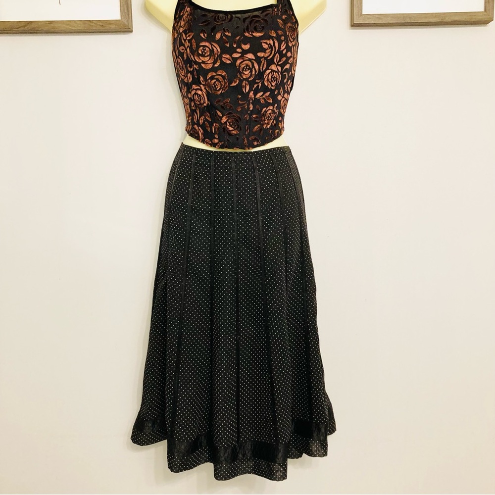Whimsigoth preppy y2k polka dot midi skirt
